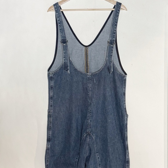 FP We the Free High Roller Baggy Denim Overalls Size S Oversized Boho Pockets - Picture 5 of 14